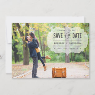 Retro Schreibmaschinen- Ankündigungs-Karte für den Save The Date