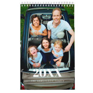 Retro-Schrift 2027 Familienfoto Kalender