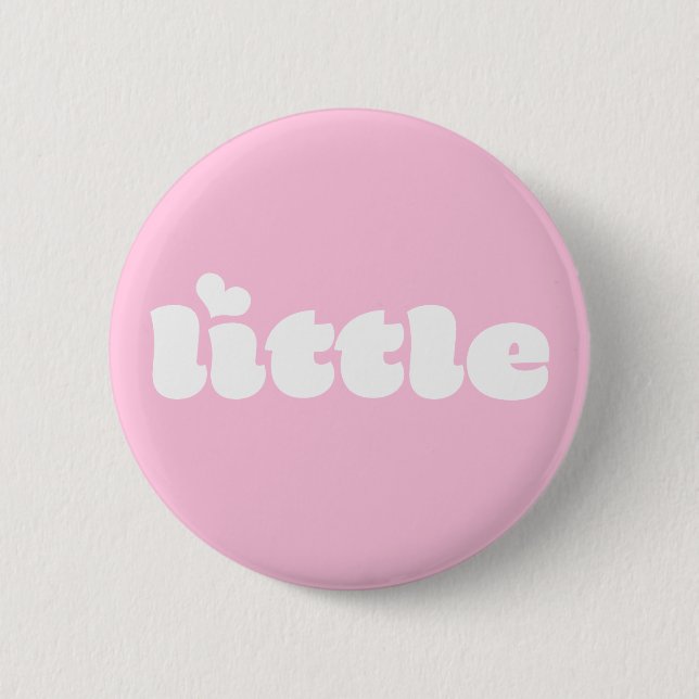 Retro Schriftart Big Little Studentinnenverbindung Button (Vorderseite)