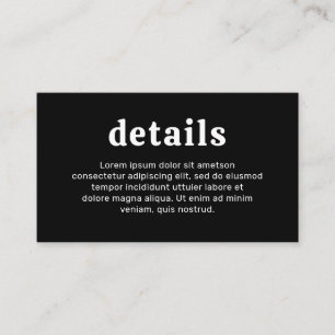 Retro Schriftart Black Modern Wedding Begleitkarte