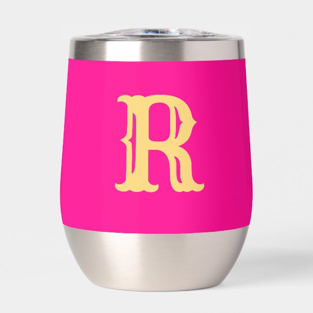 Retro-Schriftart für Monogramm, rosa (Vorderseite)