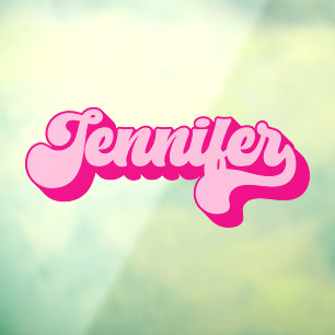 Retro-Schriftart Hot Pink Jennifer Fensteraufkleber