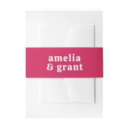 Retro Schriftart Hot Pink Moderne Hochzeit Einladungsbanderole