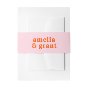 Retro-Schriftart Orange und Pink moderne Hochzeit Einladungsbanderole