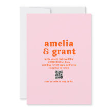 Retro Schriftart Orange und Pink QR Code Moderne H