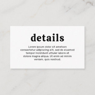 Retro Schriftart Schwarz und Weiß Moderne Hochzeit Begleitkarte