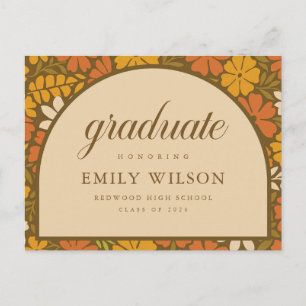 Retro-Schriftart Vintage-Blumen Abschluss Danke Postkarte