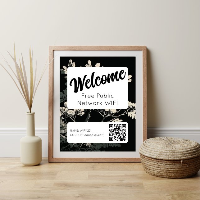 Retro Schriftart WIFI-Netzwerkkennwort QR-Code-Pos Poster (Von Creator hochgeladen)
