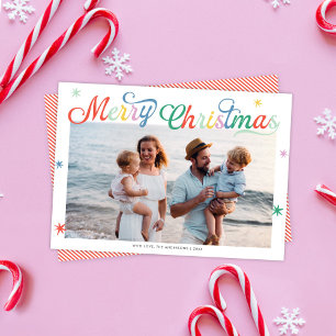 Retro-Schriftzug Farbige Frohe Weihnachten Ein Fot