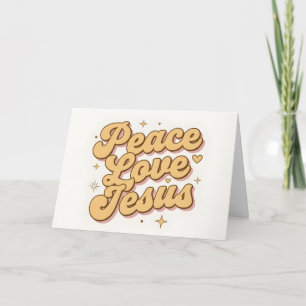 Retro-Schriftzug Frieden Liebe Jesus Weihnachten