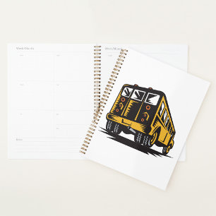 Retro-Schulbus Vintag gelb Planer