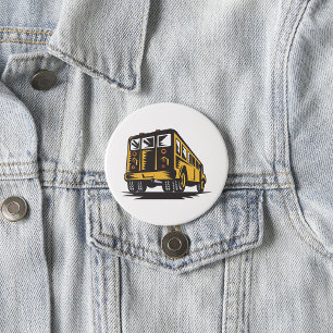 Retro Schulbus Vintage Gelb Button