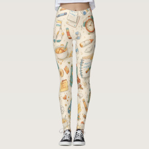Retro-Schulmorgen-Chaos-Leggings Leggings
