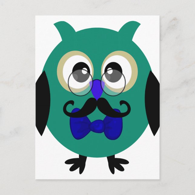 Retro-Schüssel mit Mustache & Brille Postkarte (Vorderseite)