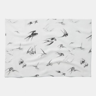 Retro Schwalben-Vogel-Natur-Tier Geschirrtuch