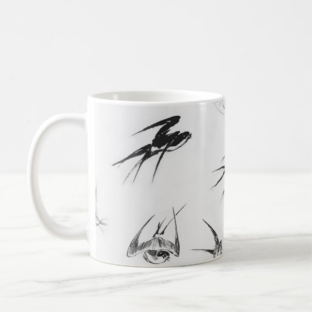Retro Schwalben-Vogel-Natur-Tier Kaffeetasse (Links)