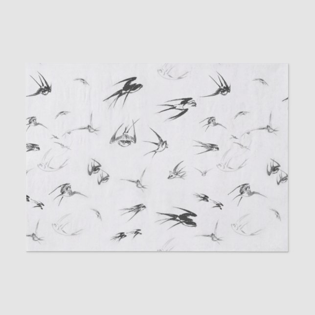 Retro Schwalben-Vogel-Natur-Tier Seidenpapier (Vorderseite)