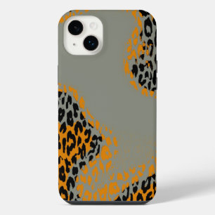Retro Schwarz-Gelb-Leopardenprint auf Grau iPhone 14 Plus Hülle