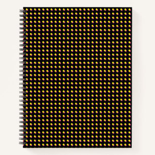 Retro-Schwarz-Neon-Gelb-Dots-Muster der 80er/90er  Notizbuch