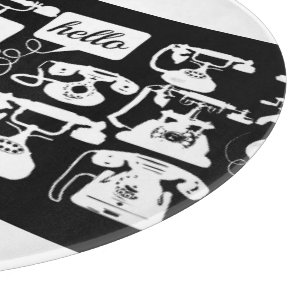 Retro Schwarz oder ein beliebiges Farb- und Weißte Schneidebrett