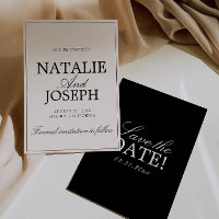 Retro Schwarz und Creme Old Money Luxus-Hochzeit