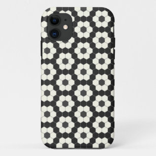 Retro Schwarz-Weiß-Geometrische Hexagon-Tile Case-Mate iPhone Hülle