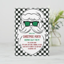 Retro Schwarz Weiß Kariert Weihnachtsmann Weihnach