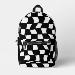 Retro-Schwarz-Weiß-Karo Bedruckter Rucksack