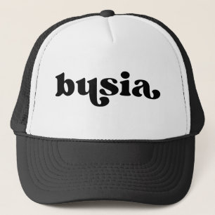 Retro Schwarz-Weiß-Oma Polnisch busia Truckerkappe