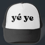 Retro Schwarz-Weiß Opa Chinesisch yé ye Truckerkappe<br><div class="desc">"yé ye" im Retro-Stil Schriftart, Farbe ist editierbar; fügen Sie Ihren eigenen Namen, wenn gewünscht, und wählen Sie Hassstil. Kontaktieren Sie mich für weitere Spitznamen.</div>