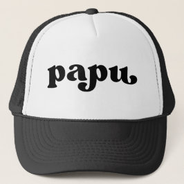 Retro Schwarz-Weiß Opa Griechischer Papu Truckerkappe