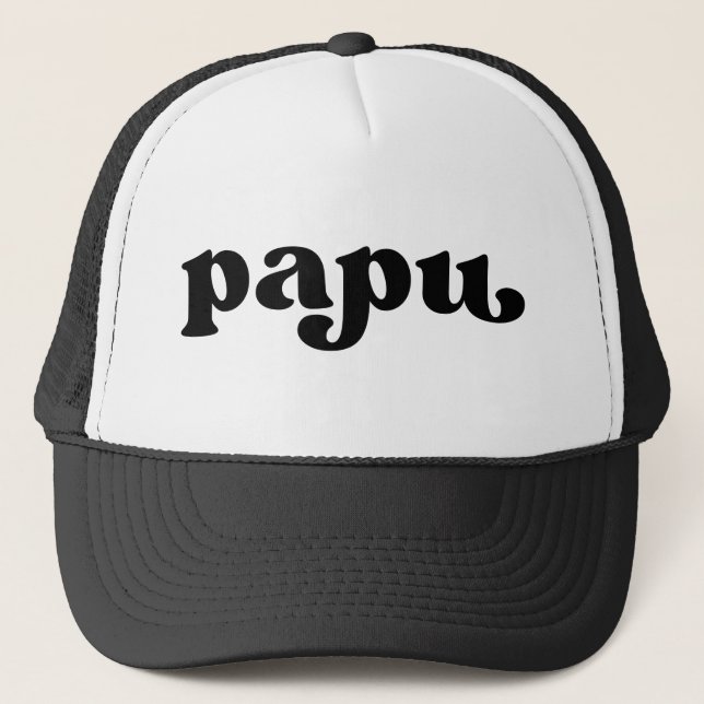 Retro Schwarz-Weiß Opa Griechischer Papu Truckerkappe (Vorderseite)