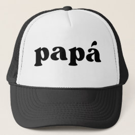 Retro Schwarz/Weiß Papá Truckerkappe