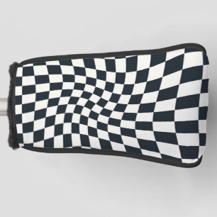 Retro Schwarz-Weiß-Pastelltafel Golf Headcover