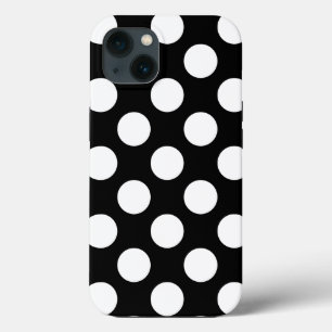 Retro Schwarz-Weiß-Polka-Punkte iPhone Hülle