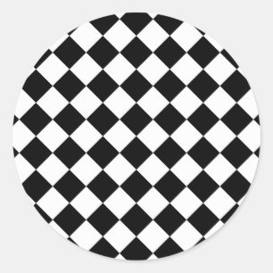 Retro Schwarz/Weiß Runder Aufkleber