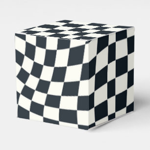 Retro Schwarz-weiß überprüft Warpkette überprüft Geschenkschachtel