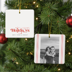 Retro-Schwarz-Weiß-Weihnachten der Geschwister Keramikornament