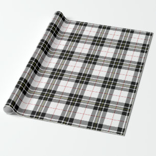 Retro Schwarz-weiß Weihnachten Neujahr Tartan Kari Geschenkpapier