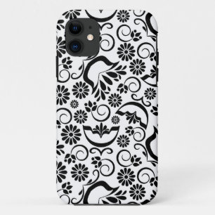 Retro Schwarz-weiße Blume iPhone 5 Fall Case-Mate iPhone Hülle