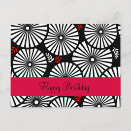 Retro Schwarz-weiße Blume Postkarte