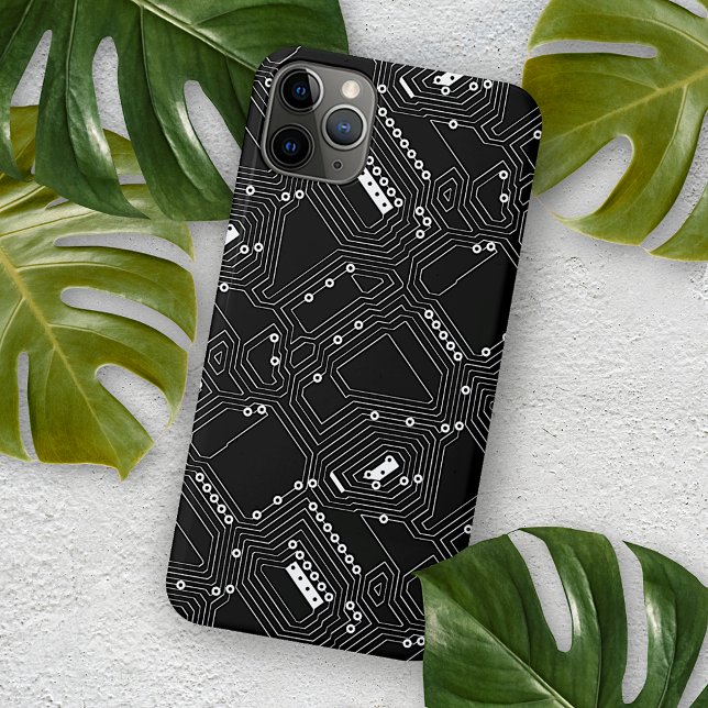 Retro-Schwarz-weiße Coole Computerplatine Case-Mate iPhone Hülle (Von Creator hochgeladen)