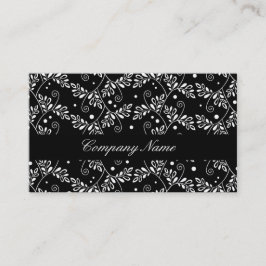 Retro-Schwarz-weiße florale Visitenkarte