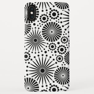 Retro Schwarz-weißer Blumen iPhone 5 Kasten iPhone XS Max Hülle