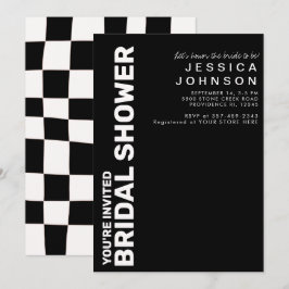 Retro-Schwarz-weißes Brautparty Einladung