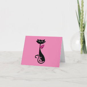 RETRO SCHWARZE CAT-MITTEILUNGSKARTEN