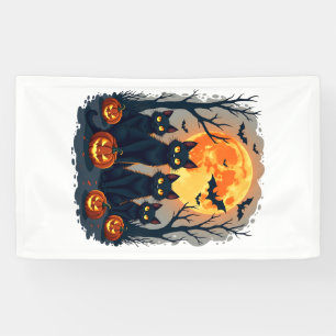 Retro Schwarze Katz Halloween Kürbis Kostüm für Fr Banner