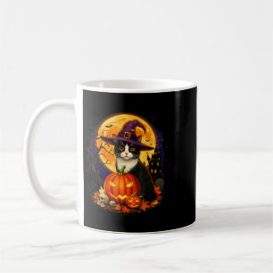Retro-Schwarze-Katze-Halloween-Kürbis-Kostüm für M Kaffeetasse