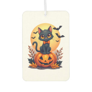 Retro Schwarze Katze Kürbis Halloween-Kostüm Herbs Autolufterfrischer