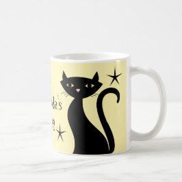 Retro Schwarze Katzen, sonntagelb Kaffeetasse